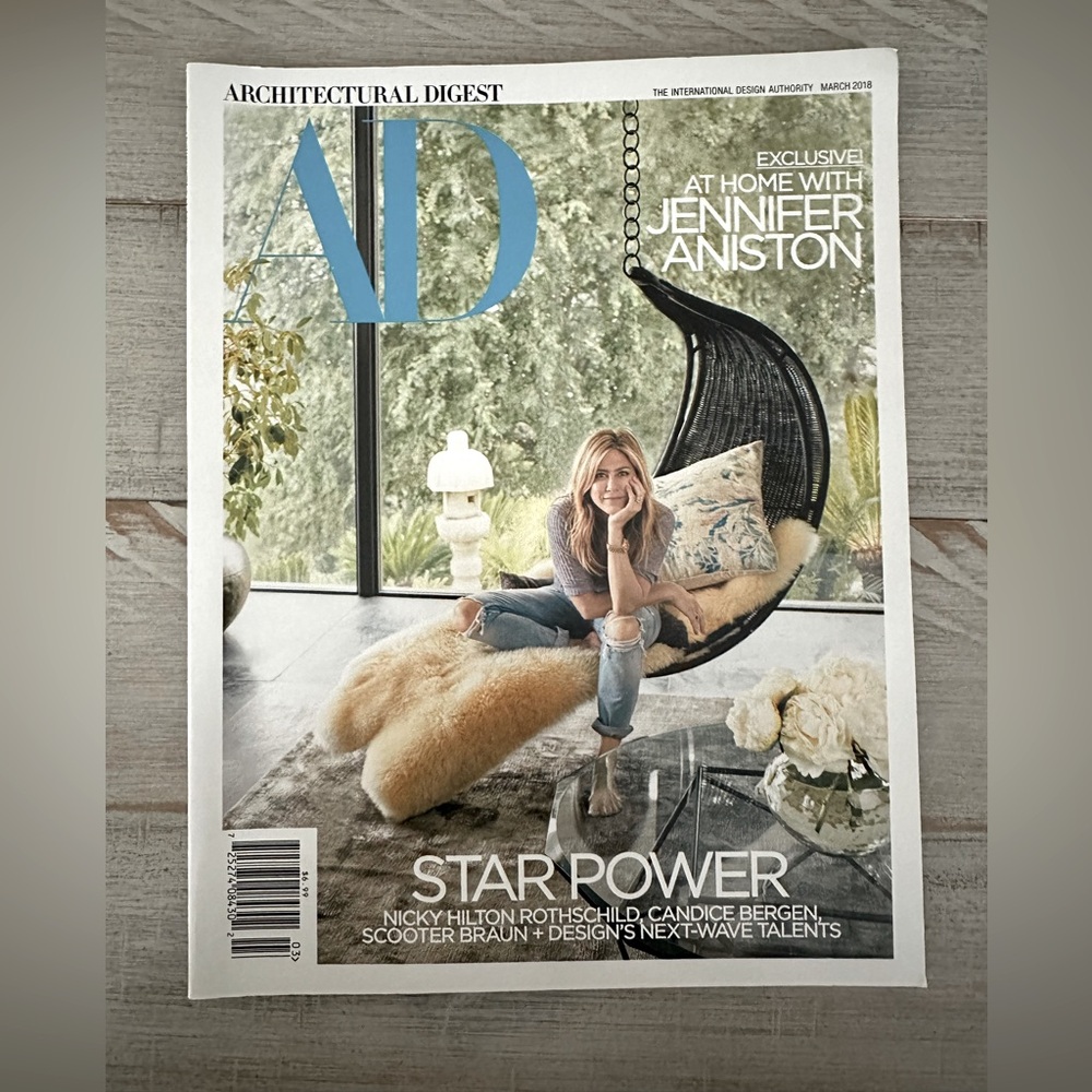 Architectural Digest Magazine with Jennifer Aniston Cover March 2018 Edition